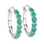 Boucles d'oreilles en argent sterling avec émeraudes véritables de 2,38 carats
