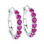 2.80 Carat Genuine Ruby .925 Sterling Silver Hoop Earrings