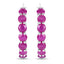 2.80 Carat Genuine Ruby .925 Sterling Silver Hoop Earrings