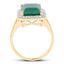 Bague Halo en Émeraude Teinte de 5,71 Carats et Diamants Blancs