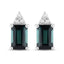 Pendientes de 1.25 quilates de turmalina verde y diamante en oro blanco de 14 quilates