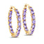 Boucles d'oreilles créoles en argent sterling avec tanzanite véritable de 5,10 carats