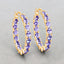 Boucles d'oreilles créoles en argent sterling avec tanzanite véritable de 5,10 carats