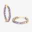 Boucles d'oreilles créoles en argent sterling avec tanzanite véritable de 5,10 carats