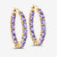 Boucles d'oreilles créoles en argent sterling avec tanzanite véritable de 5,10 carats