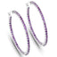 3.00 Carat Genuine Amethyst Sterling Silver Hoop Earrings