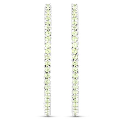Pendientes de plata esterlina .925 con peridoto genuino de 3.50 quilates