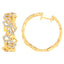 14K Yellow Gold Diamond Honeycomb Hoop Earrings - 24MM