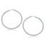 14k White Gold Polished Hoop Earrings - 40 mm