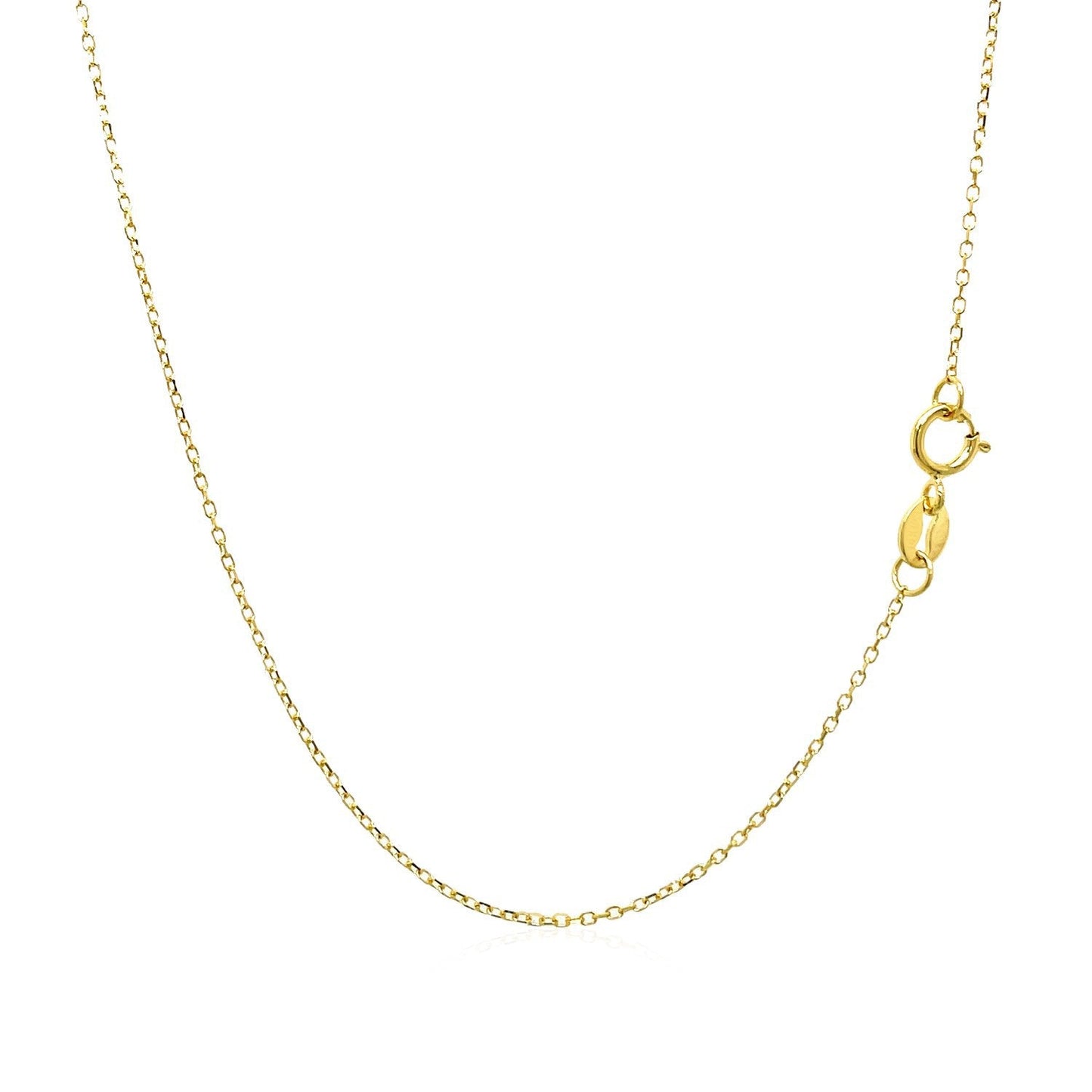 14k Yellow Gold Diamond Cut Cable Link Chain - 0.8mm