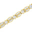 Pulsera de eslabones geométricos en oro amarillo de 14K con diamantes - Tamaño 7"