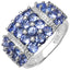 Bague en cluster en tanzanite véritable de 2,06 carats en argent sterling