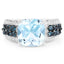 Anillo de plata esterlina con topacio azul de 4.98 quilates y topacio azul londinense