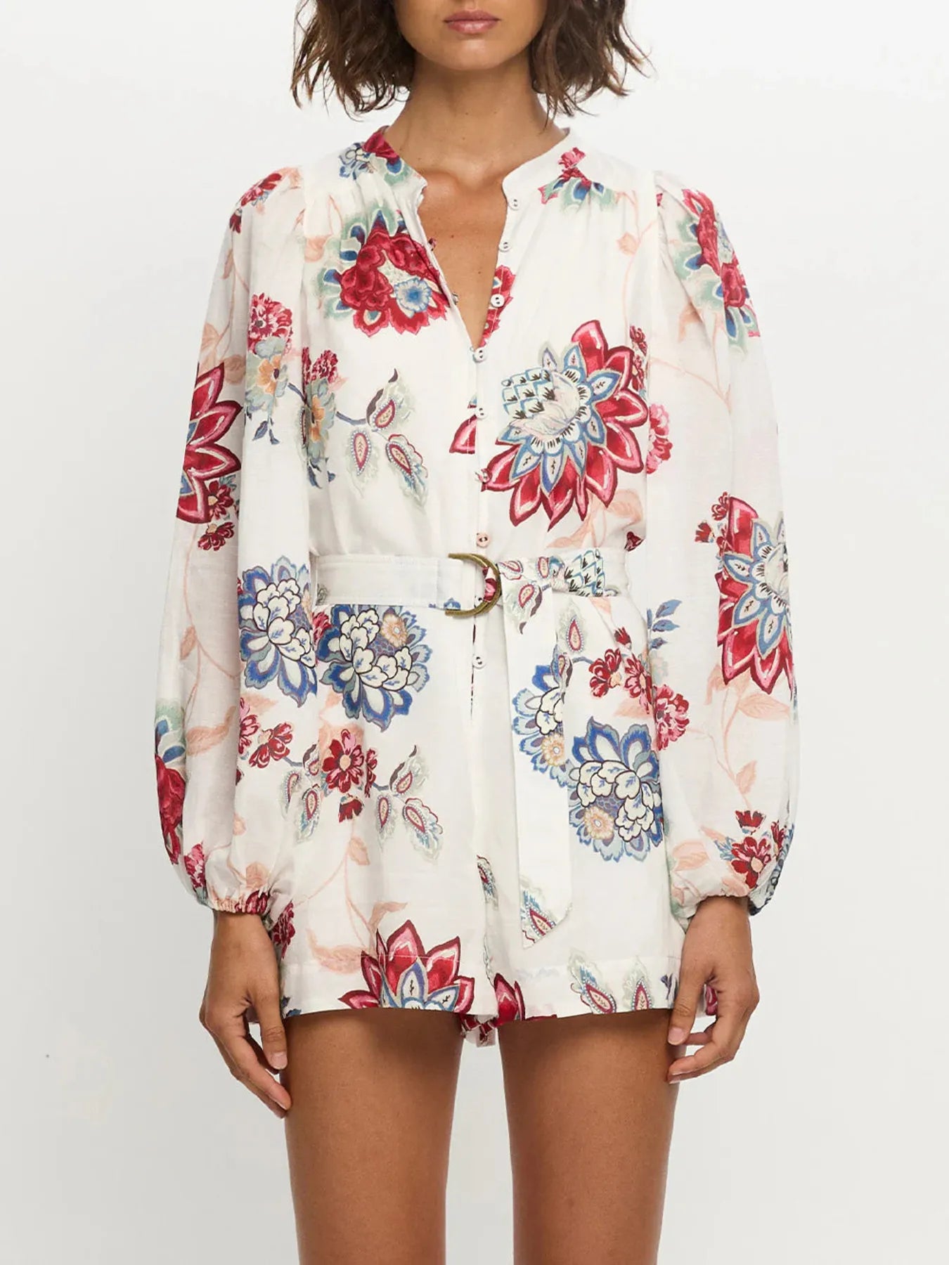 Mono de manga larga con estampado floral