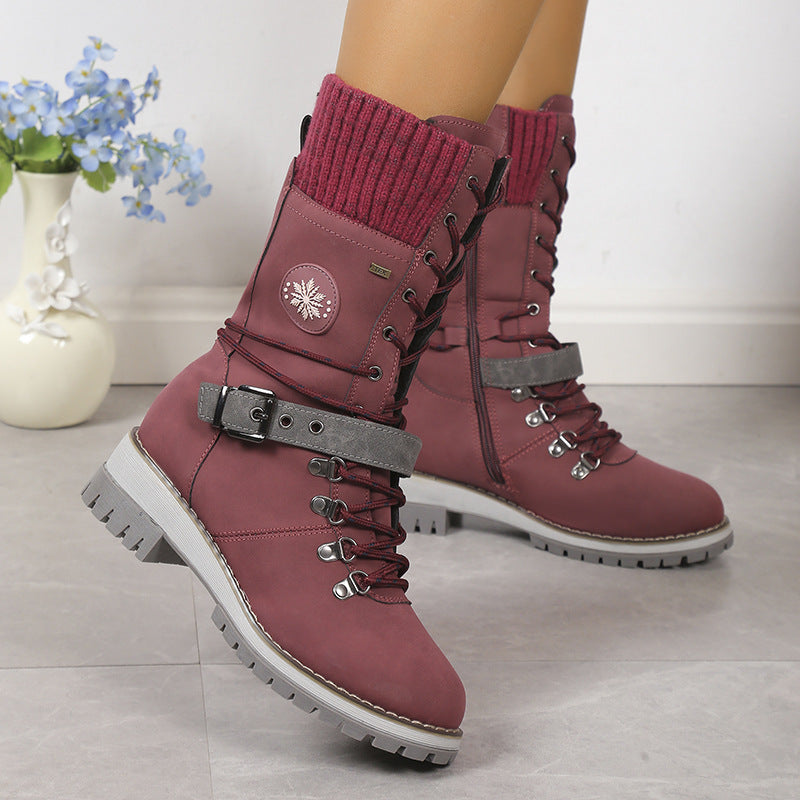 Fur Integrated Women's Knee-high Snow Boots