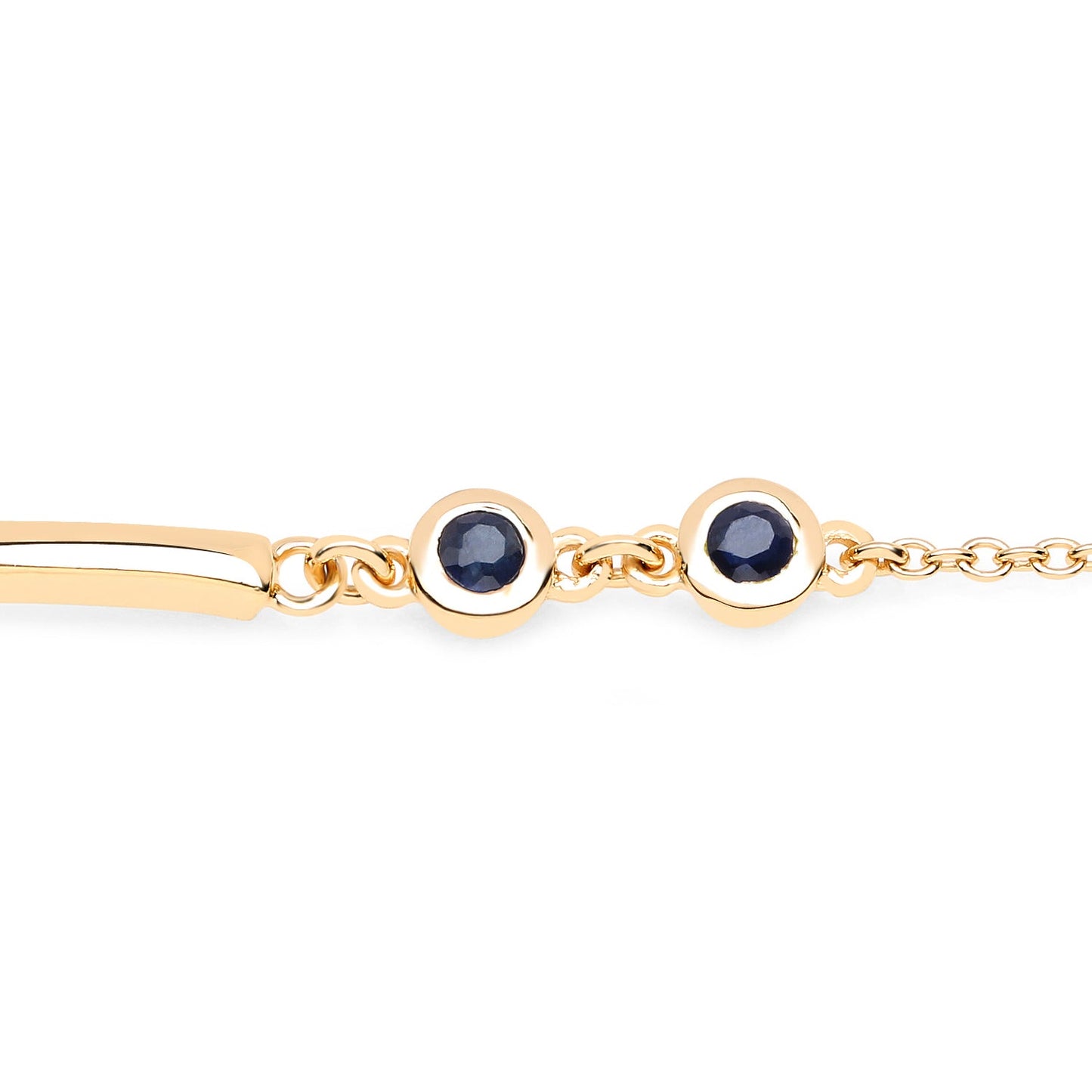 Pulsera de Plata Esterlina Baño de Oro Amarillo de 18K con Zafiros Azules