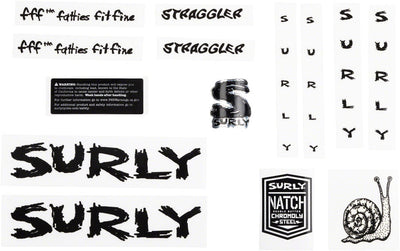 Ensemble d'autocollants Surly Straggler - Noir