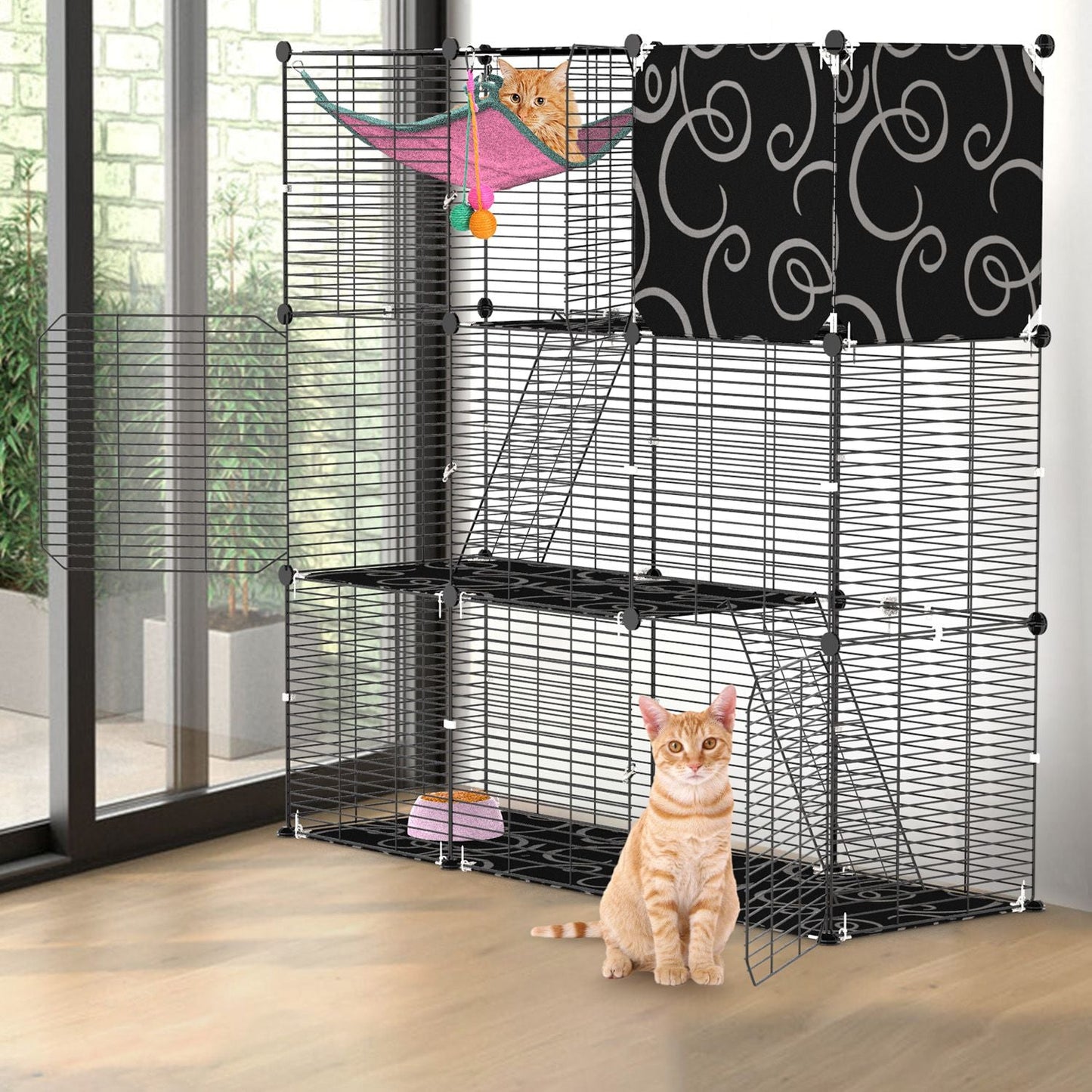 GBruno 3-Tier Playpen with Hammock and Toy Ball