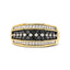 Anillo de Clúster de Diamantes para Hombre en Plata de Ley Baño de Oro de 14K - Talla 10