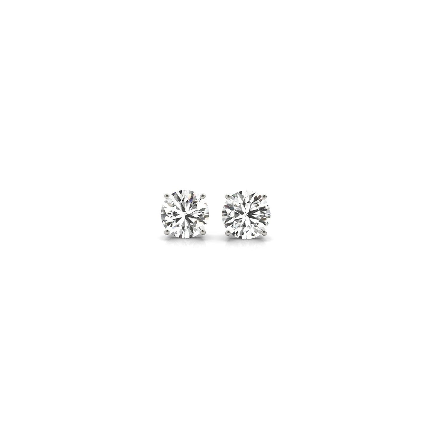 Boucles d'oreilles en diamant lab grown de 1/2 carat en or blanc 14k