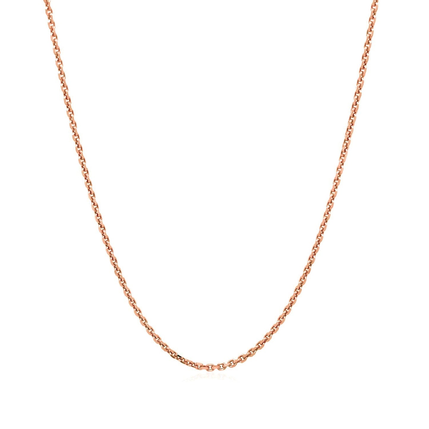 Chaîne en or rose 14 carats avec maillons en câble taillés en diamant - 1,3 mm