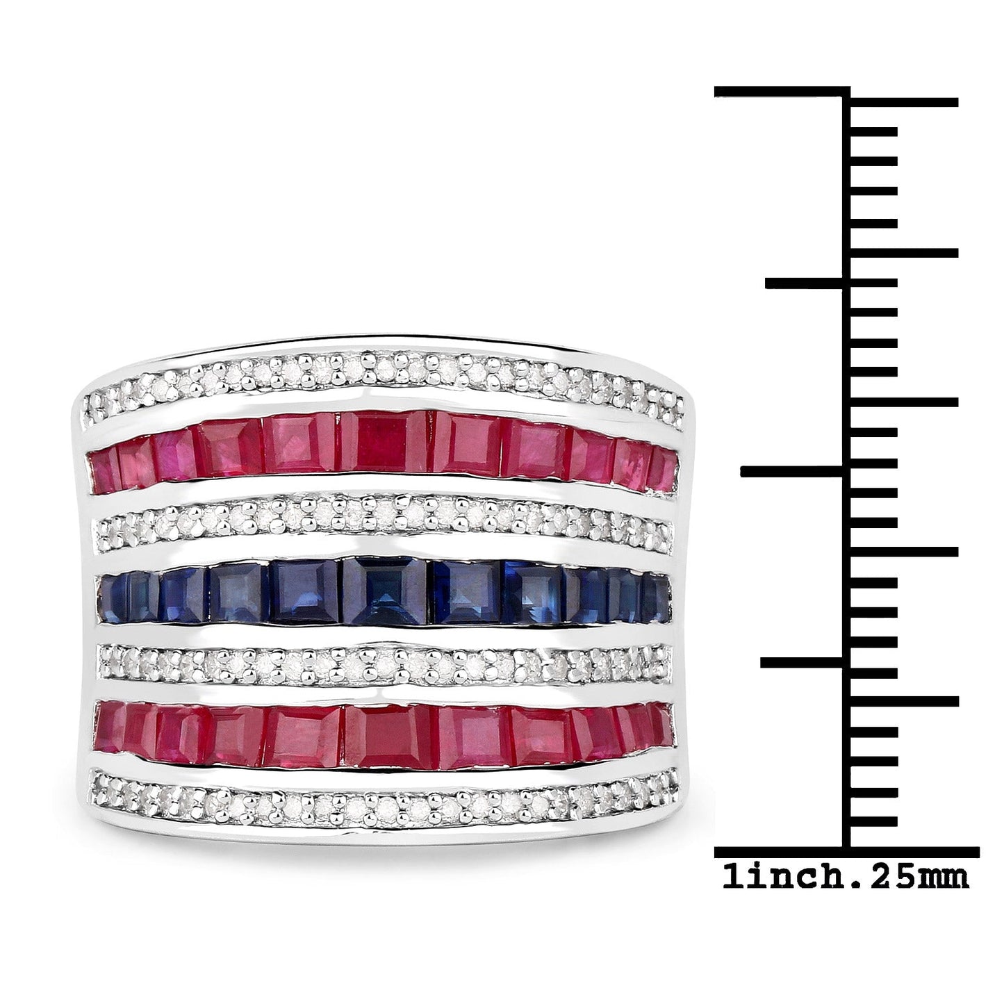 Anillo de Compromiso de 3.36 Quilates en Plata Esterlina .925 con Múltiples Piedras