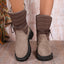 Botas de Nieve de Media Tubo con Tacón Grueso para Mujeres
