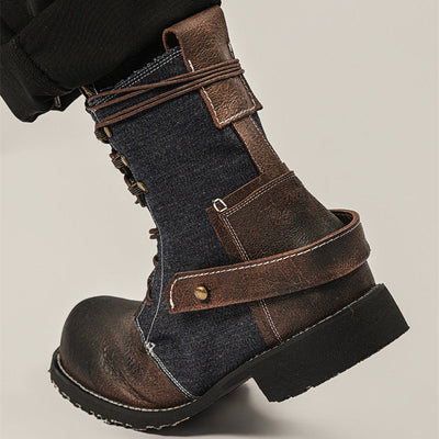 Bottes Martin en toile vintage japonaise pour extérieur