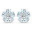 Boucles d'oreilles en topaze bleue et topaze blanche plaquées or blanc 18K