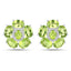 Pendientes de Peridoto y Topacio Blanco Chapados en Oro Blanco de 18K