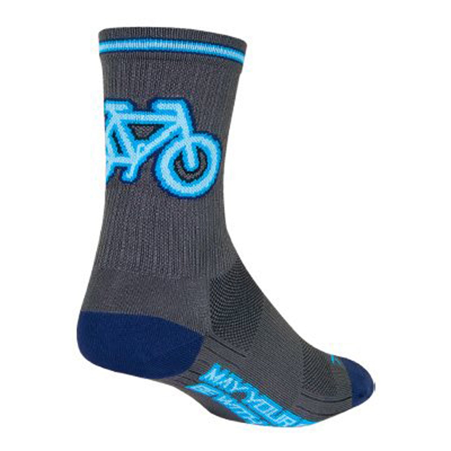Calcetines Deportivos Sockguy Neon SGX6 - Gris/Azul (Tamaño 9-13)