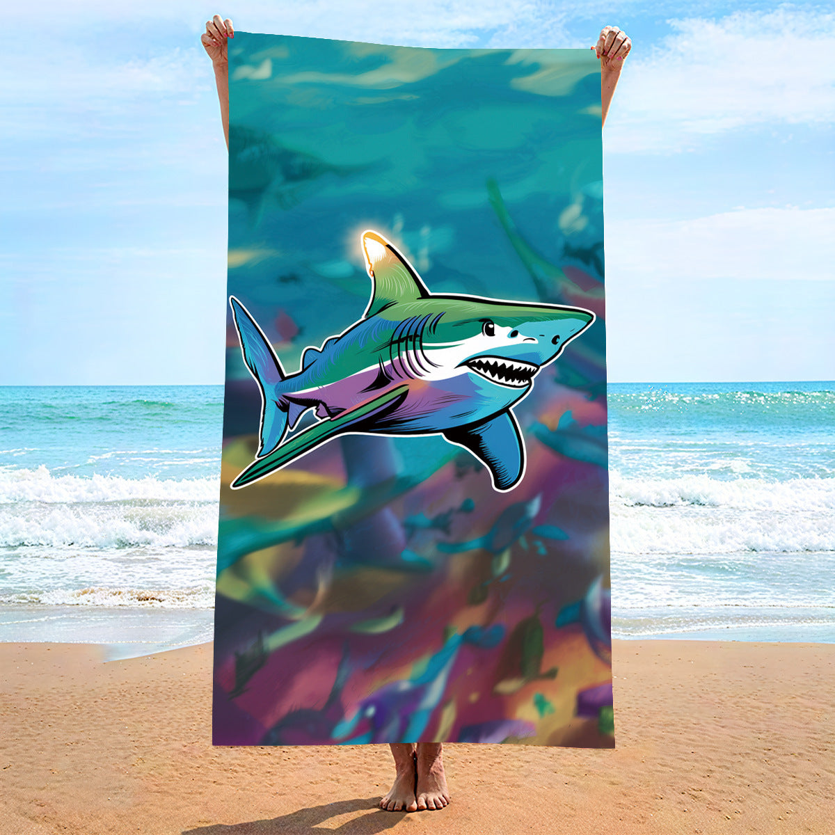 Double-Sided Velvet Beach Towel - Quick-Drying & Soft
