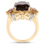 14K Yellow Gold Plated Smoky Quartz & Citrine Cocktail Ring
