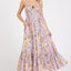 Floral Smocked Back Ruffled Hem Maxi Cami Dress