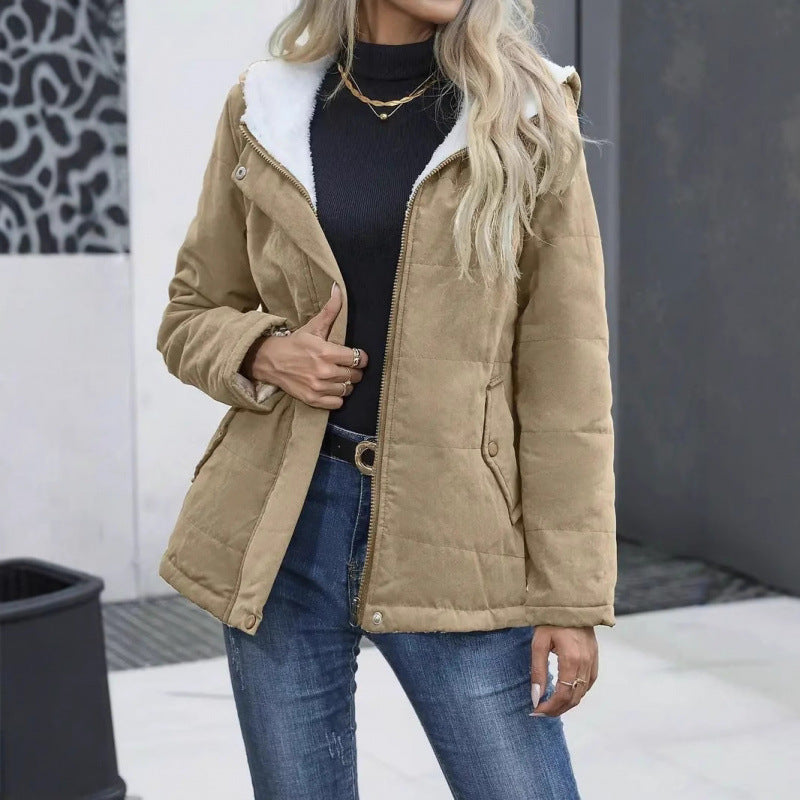 Manteau à capuche doublé en polaire - Parka d'hiver élégante pour femmes