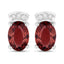 1.35 Carat Genuine Pink Tourmaline & White Diamond Earrings in 14K White Gold