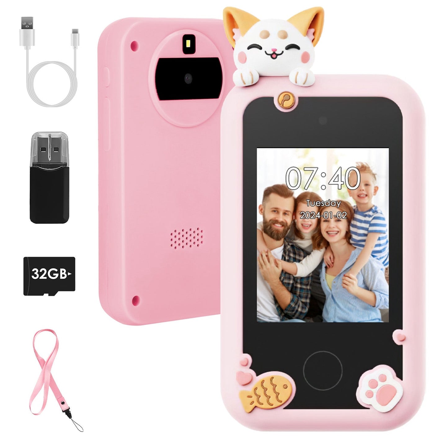 Smartphone Jouet pour Enfants Gbruno avec Double Caméra et Écran Tactile
