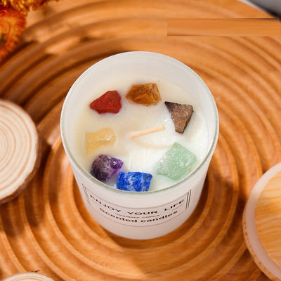 Natural Crystal Stone Aromatherapy Candle Gift Box