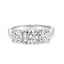 14K White Gold 2.00 Cttw Lab Grown Diamond 3 Stone Ring - Size 7