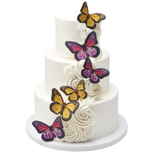 Mariposas Amarillas y Rosadas de Pasta de Goma - 20 Piezas