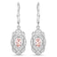 1.04 Carat Genuine Morganite and White Topaz Earrings