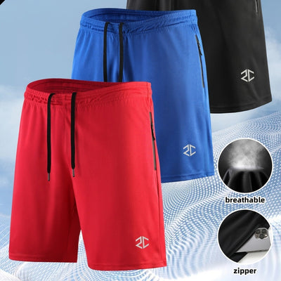 Men's Casual Quick-Drying Jogger Shorts with Zipper Pockets
