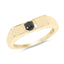 Anillo de plata esterlina con diamante negro genuino de 0.25 quilates