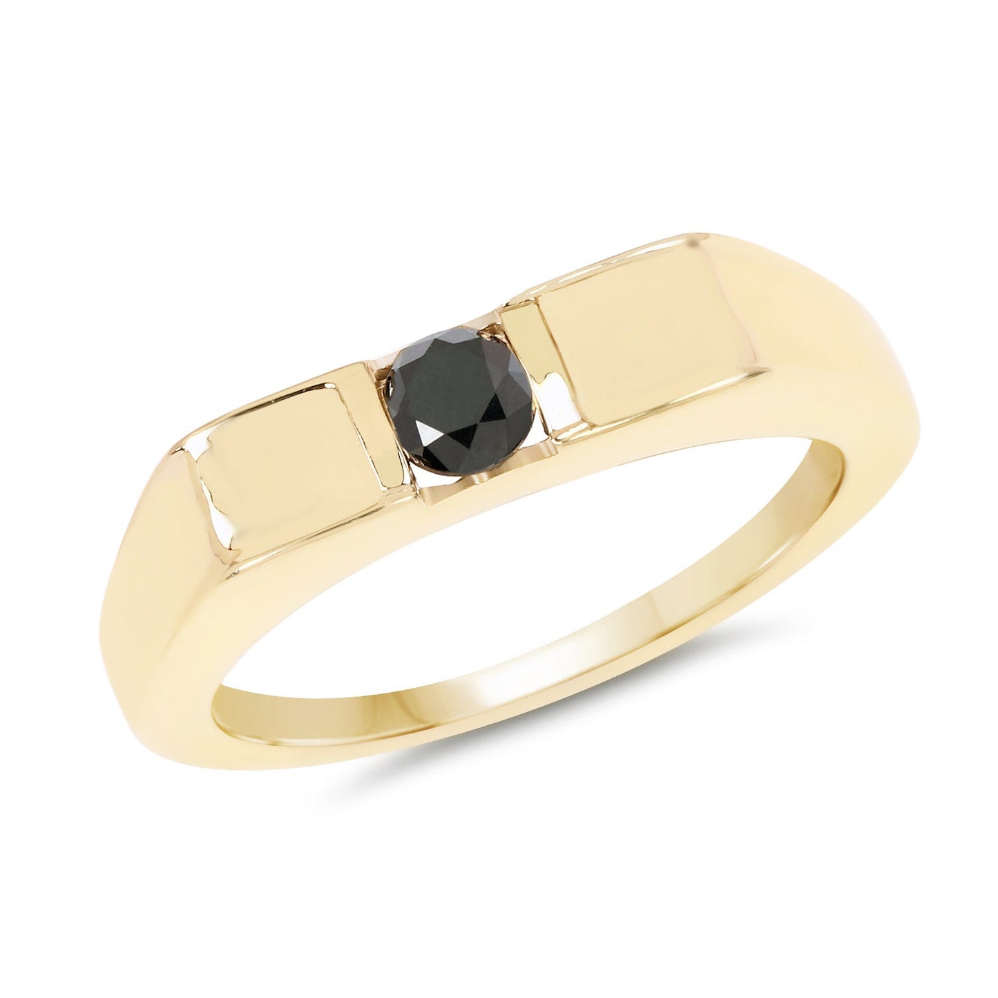 Anillo de plata esterlina con diamante negro genuino de 0.25 quilates