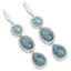 Boucles d'oreilles en argent sterling avec aquamarine laiteux de 21,32 carats