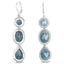 Boucles d'oreilles en argent sterling avec aquamarine laiteux de 21,32 carats