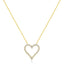 14K Yellow Gold Plated Sterling Silver Diamond Heart Pendant Necklace