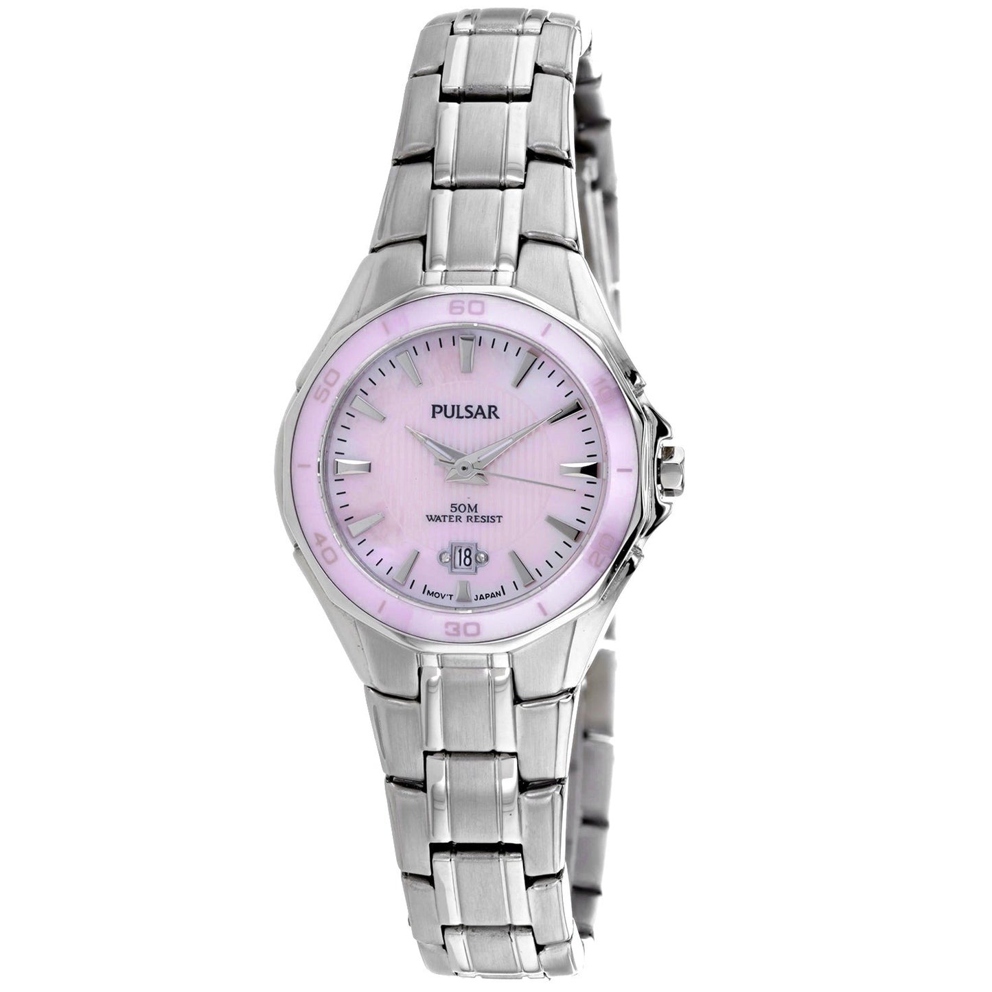 Montre classique pour femme Pulsar avec cadran rose