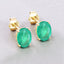 2.40 Carat Genuine Zambian Emerald 10K Yellow Gold Earrings