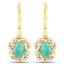 Elegant 2.36 Carat Genuine Emerald & White Topaz Earrings